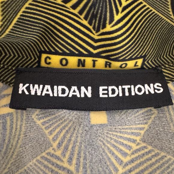 Kwaidan Editions Stretch Top Yellow Geometric Size XS Zip Y2K Psychedelic Techno - Picture 8 of 9